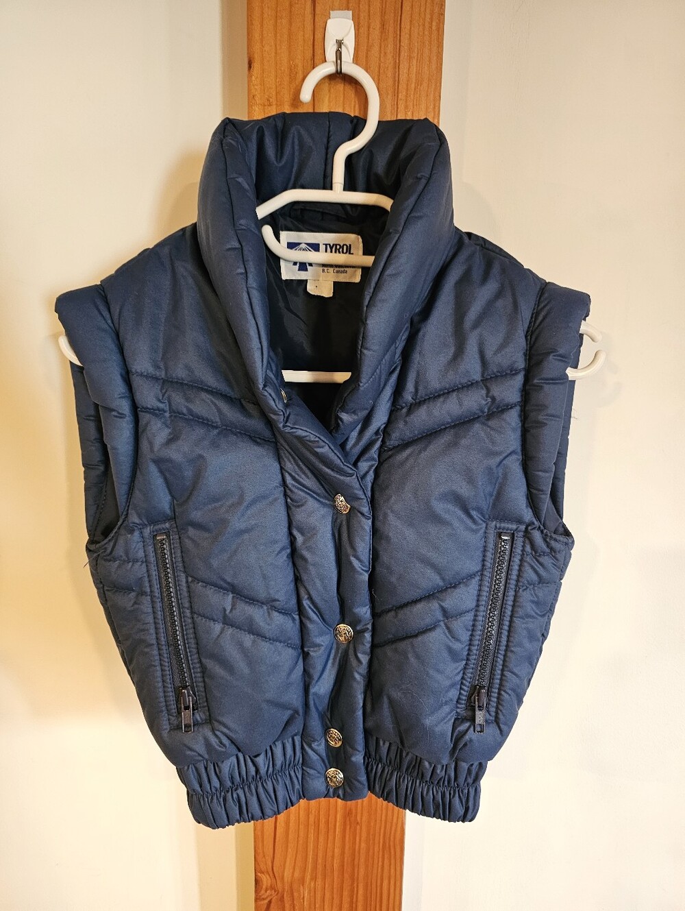 Vintage TYROL Canada Navy Blue Puffer Ski Vest